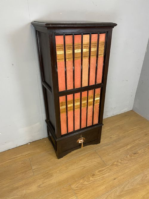 Edwardian Filing Cabinet Containing 12 Original Files and Locking Drawer