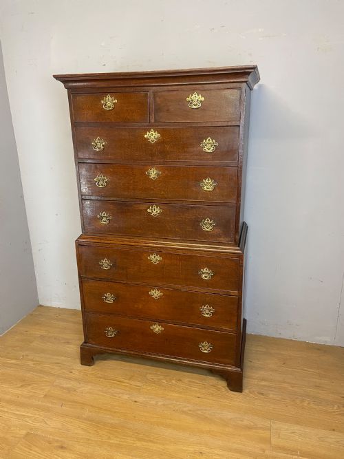 George III Oak Chest on Chest