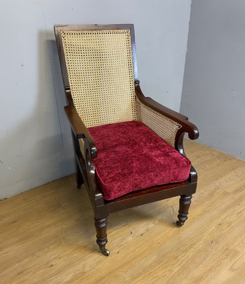 Regency Mahogany Bergere Library Chair Circa 1820