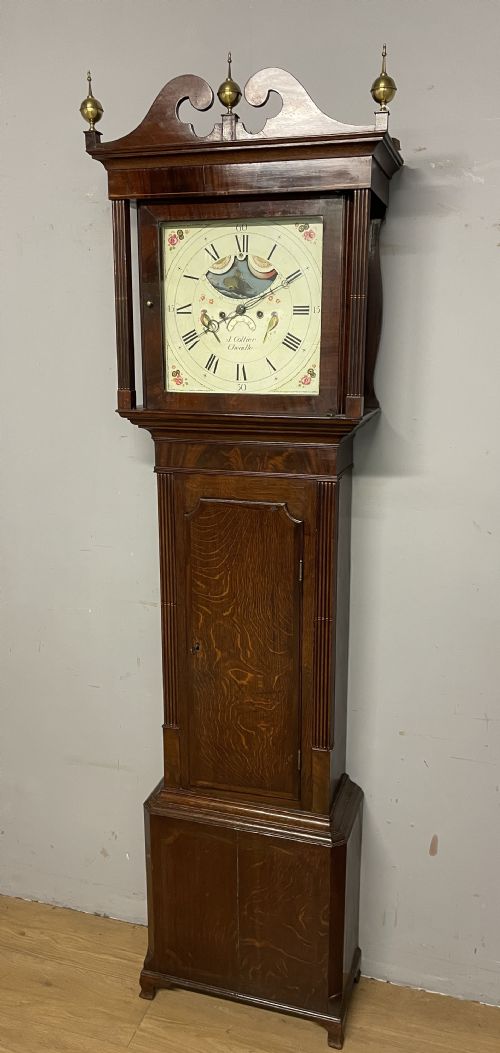 C19th Mahogany and Oak Eight Day Longcase Clock by J Collier of Cheadle