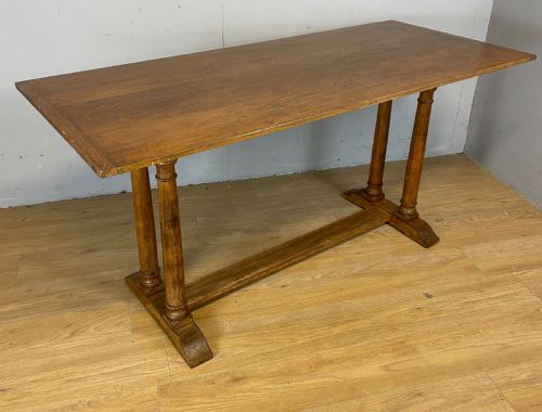 Arts and Crafts Golden Solid Oak Refectory Dining Table