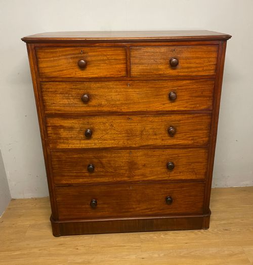 Mid C19th Two Part Mahogany Five Height Chest of Drawers