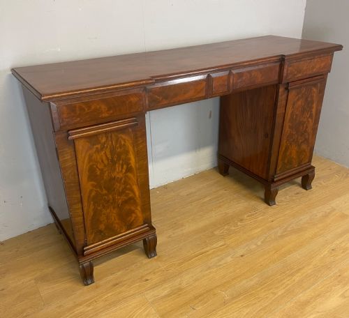 Regency Flame Mahogany Twin Pedestal Sideboard Circa 1825
