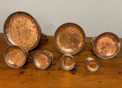 SET OF 7 GRADUATED GEORGIAN COPPER MEASURING JUGS - ADDITIONAL PHOTO 17