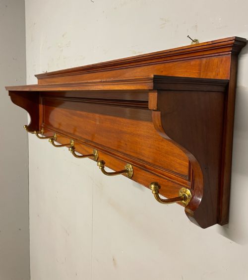 Arts and Crafts Walnut Portmanteau Style Coat Hooks