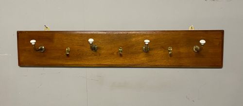 Brass and Porcelain Coat Rack Circa 1895