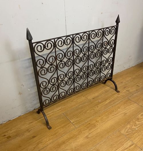 Wrought Iron Estate Made Fire Screen Circa 1920