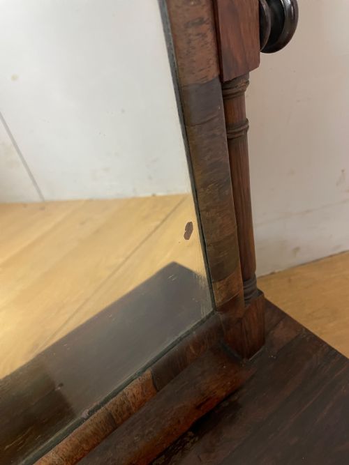C19TH ROSEWOOD DRESSING TABLE MIRROR CIRCA 1840 - ADDITIONAL PHOTO 7