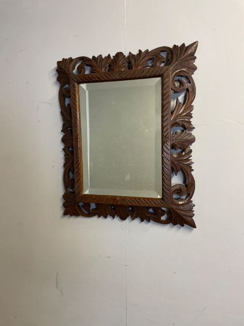 C19TH MIRROR IN A CARVED OAK FRAME - ADDITIONAL PHOTO 5
