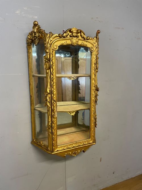 C19th Gilded and Carved Wall Cabinet