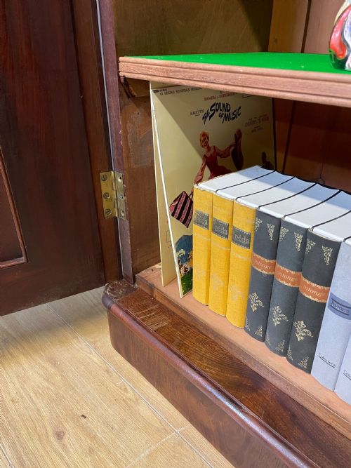 C19TH FLAME MAHOGANY COUNTRY HOUSE LIBRARY CUPBOARD - ADDITIONAL PHOTO 10