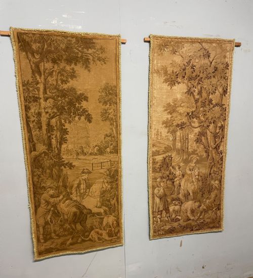 Pair of Late C19th Flemish Tapestry Wall Hangings