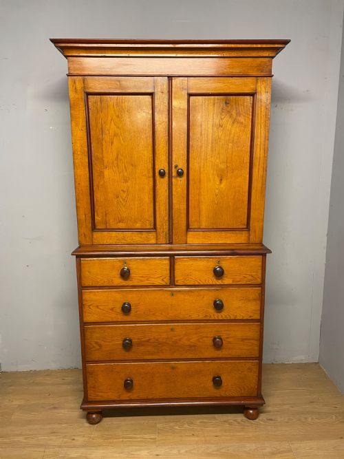 C19th Country House Golden Oak Housekeepers Cupboard