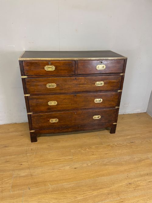 C19th Brass Bound Campaign  Style Chest of Drawers