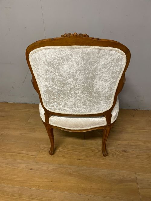 SOLID WALNUT LOUIS QUINZE STYLE ARMCHAIR CIRCA 1900 - ADDITIONAL PHOTO 7