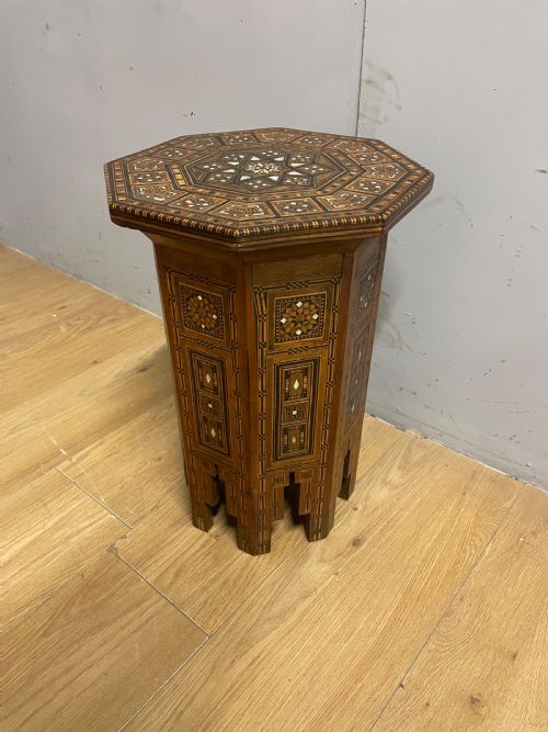 C19th Octagonal Intricately  Inlaid Moorish Table