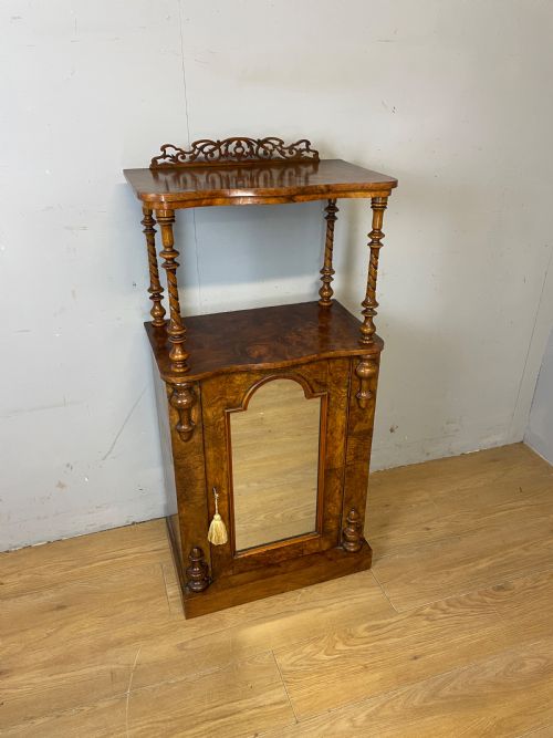 C19th Burr Walnut Two Tier Cabinet