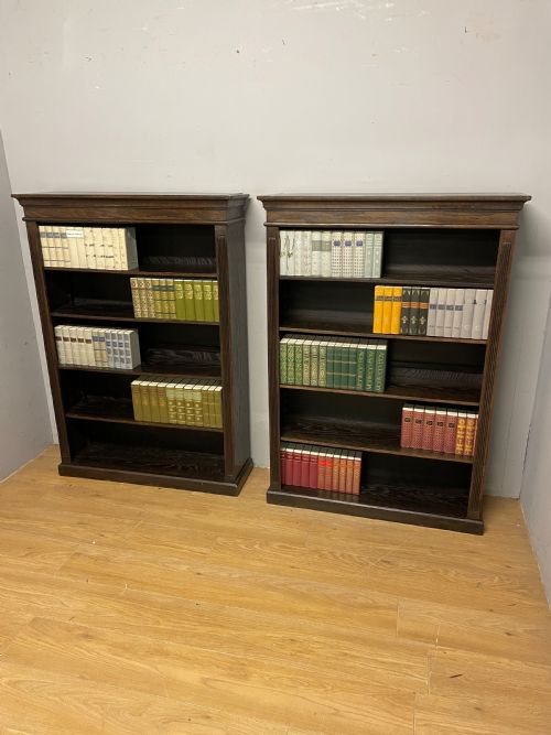 Pair of Edwardian Oak Freestanding Bookcases Circa1910