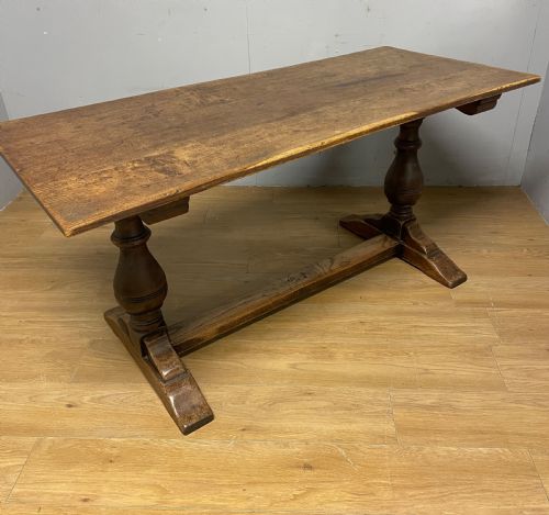 ARTS AND CRAFTS SIX SEATER OAK REFECTORY TABLE - ADDITIONAL PHOTO 6