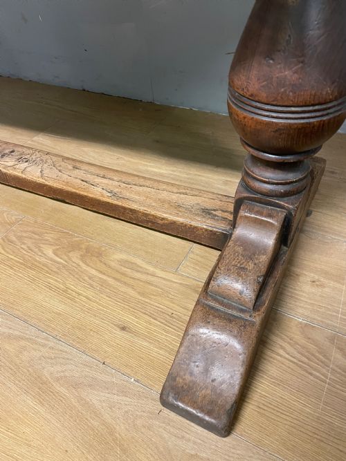 ARTS AND CRAFTS SIX SEATER OAK REFECTORY TABLE - ADDITIONAL PHOTO 8