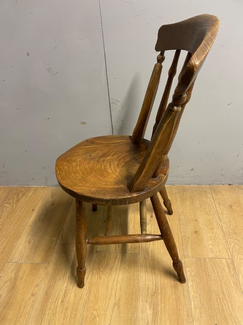 SET OF FOUR C19TH ELM SEATED KITCHEN CHAIRS - ADDITIONAL PHOTO 7