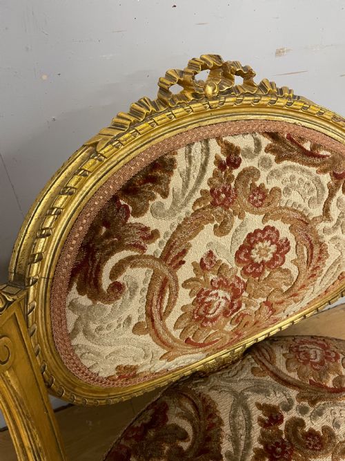 C19TH CARVED GILTWOOD NURSING CHAIR - ADDITIONAL PHOTO 3