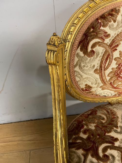 C19TH CARVED GILTWOOD NURSING CHAIR - ADDITIONAL PHOTO 4