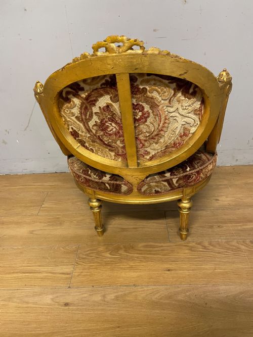 C19TH CARVED GILTWOOD NURSING CHAIR - ADDITIONAL PHOTO 6