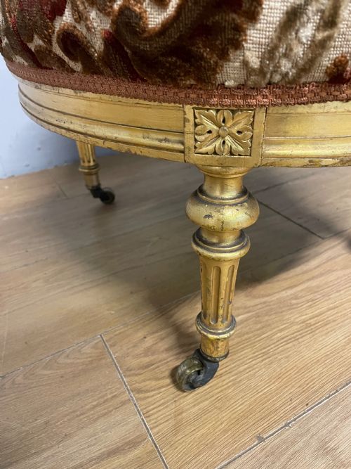 C19TH CARVED GILTWOOD NURSING CHAIR - ADDITIONAL PHOTO 8