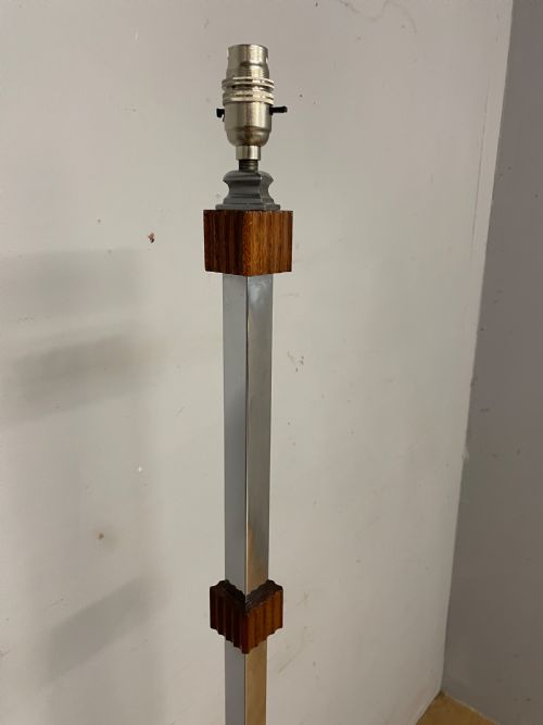 ART DECO CHROME STANDARD LAMP WITH ORIGINAL PARCHMENT SHADE - ADDITIONAL PHOTO 8