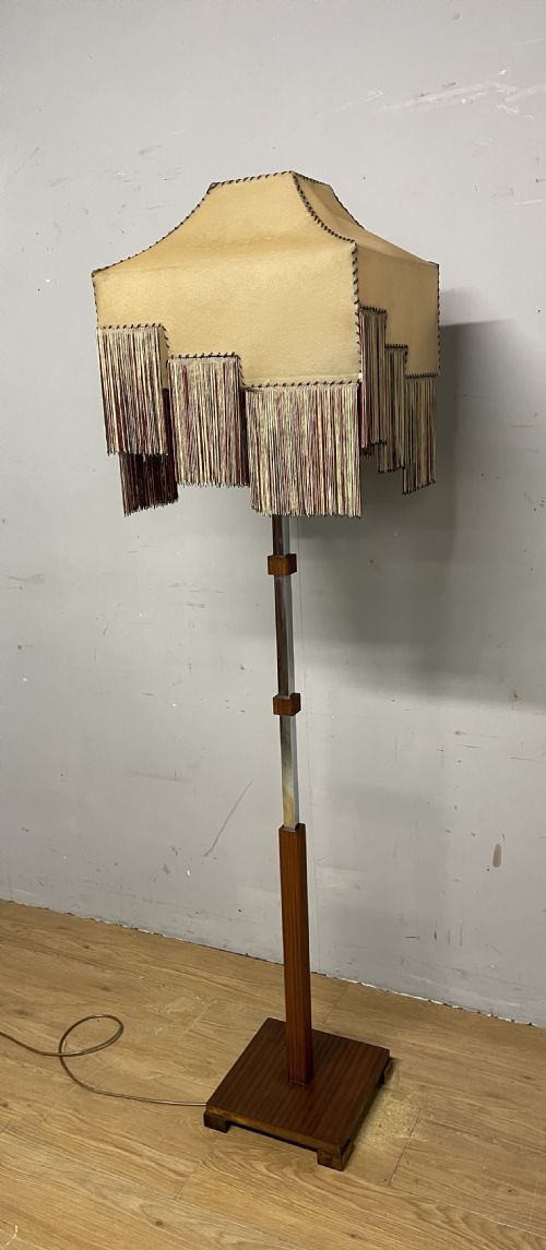 ART DECO CHROME STANDARD LAMP WITH ORIGINAL PARCHMENT SHADE - ADDITIONAL PHOTO 11