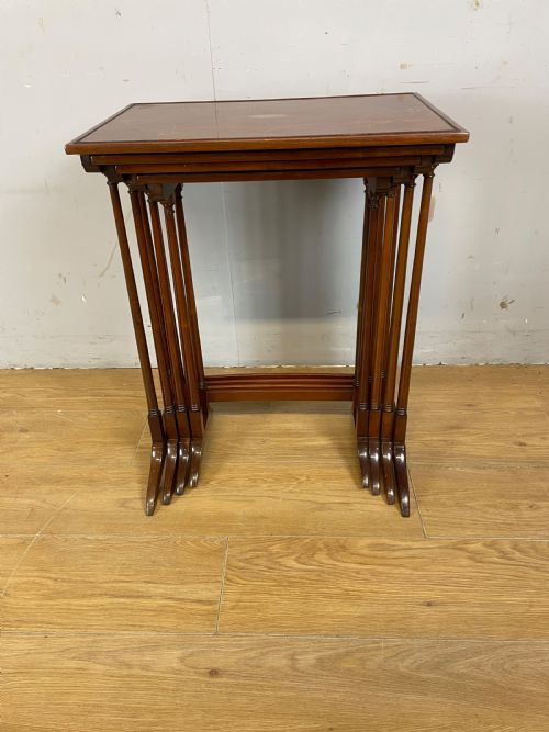 EDWARDIAN INLAID MAHOGANY NEST OF FOUR TABLES QUARTETTO - ADDITIONAL PHOTO 2