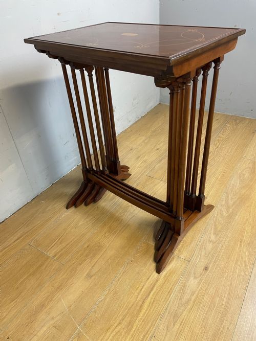 EDWARDIAN INLAID MAHOGANY NEST OF FOUR TABLES QUARTETTO - ADDITIONAL PHOTO 9