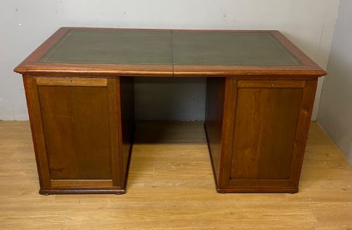 RARE C19TH TEAK MILITARY THREE PART DESK WITH INSET LEATHER TOP - ADDITIONAL PHOTO 6