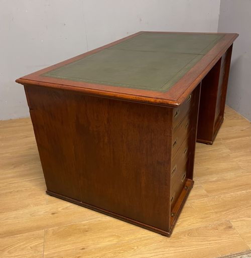 RARE C19TH TEAK MILITARY THREE PART DESK WITH INSET LEATHER TOP - ADDITIONAL PHOTO 11