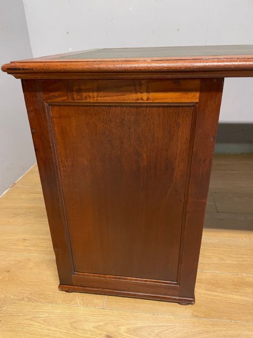 RARE C19TH TEAK MILITARY THREE PART DESK WITH INSET LEATHER TOP - ADDITIONAL PHOTO 14