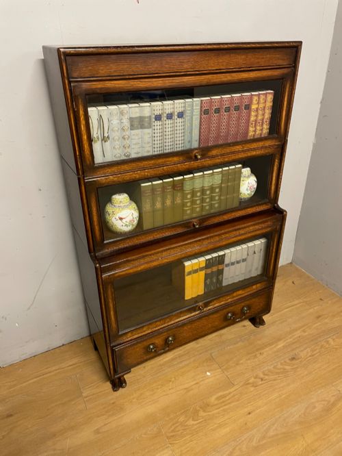 THREE HEIGHT OAK GLOBE WERNICKE STACKING BOOKCASE - ADDITIONAL PHOTO 7