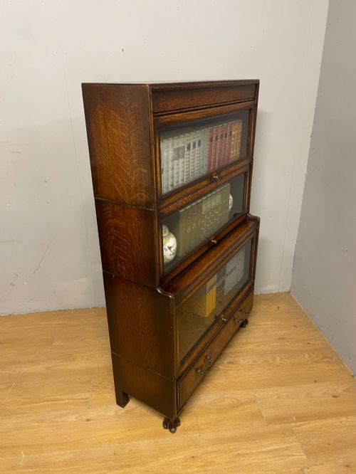 THREE HEIGHT OAK GLOBE WERNICKE STACKING BOOKCASE - ADDITIONAL PHOTO 8