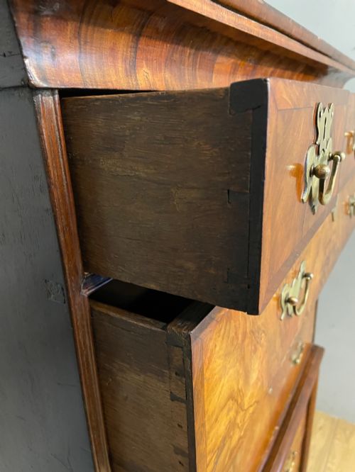 C19TH BURR WALNUT CHEST ON CHEST - ADDITIONAL PHOTO 5