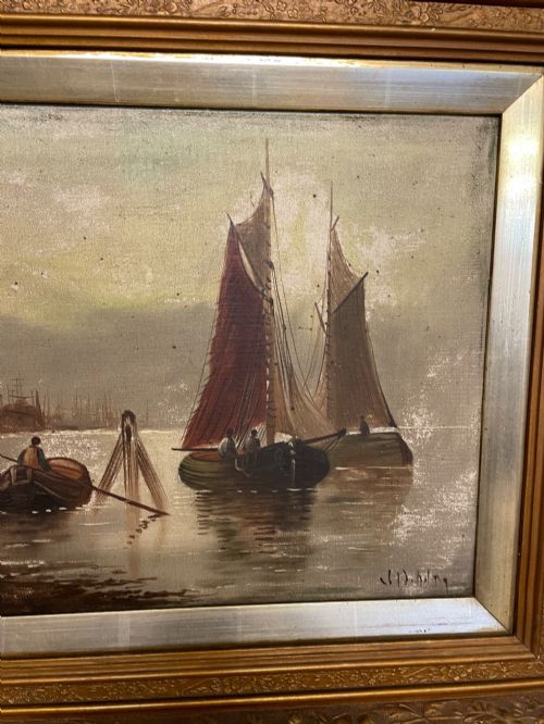 C19TH OIL ON CANVASS MARITIME SCENE - ADDITIONAL PHOTO 3