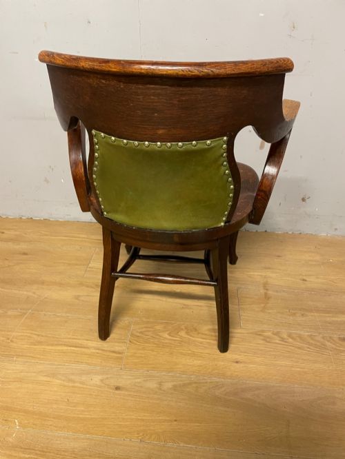 LATE C19TH SOLID OAK DESK CHAIR - ADDITIONAL PHOTO 7