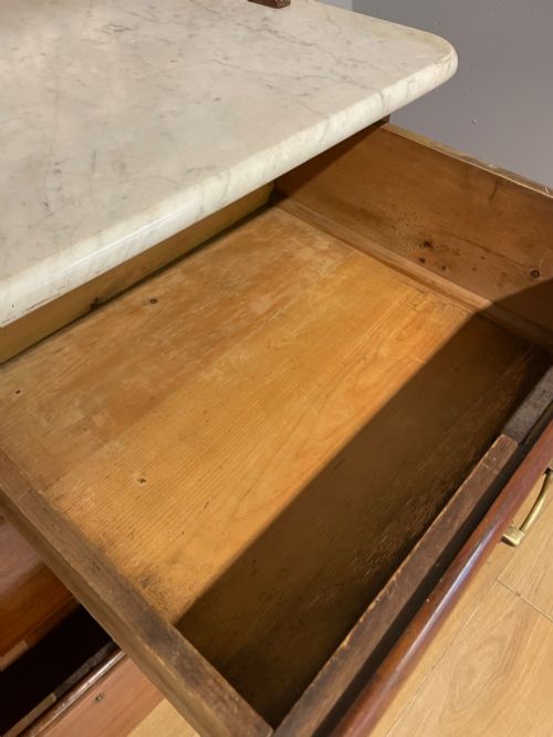 C19TH MAHOGANY WASHSTAND WITH CARRARA MARBLE TOP - ADDITIONAL PHOTO 8