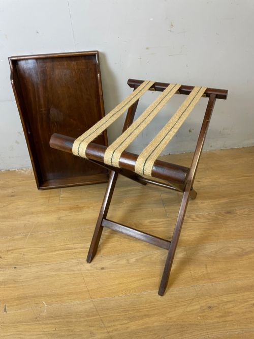 C19TH SOLID MAHOGANY BUTLERS TRAY ON ORIGINAL STAND - ADDITIONAL PHOTO 5