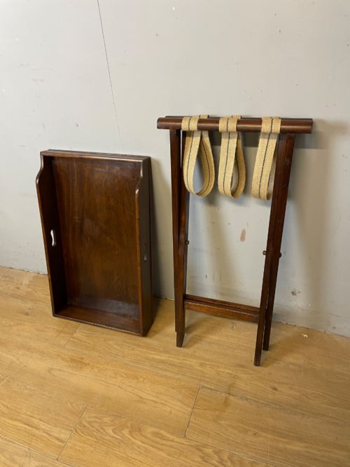 C19TH SOLID MAHOGANY BUTLERS TRAY ON ORIGINAL STAND - ADDITIONAL PHOTO 6