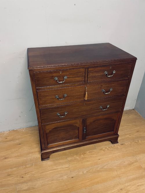 EDWARDIAN LONDON MADE MAHOGANY CHEST OF DRAWERS WITH SHOE CUPBOARD - ADDITIONAL PHOTO 14