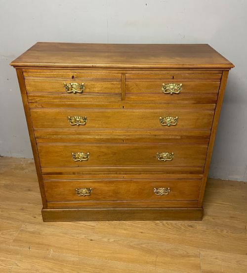 ARTS AND CRAFTS SOLID SATIN WALNUT FOUR HEIGHT CHEST OF DRAWERS - ADDITIONAL PHOTO 1