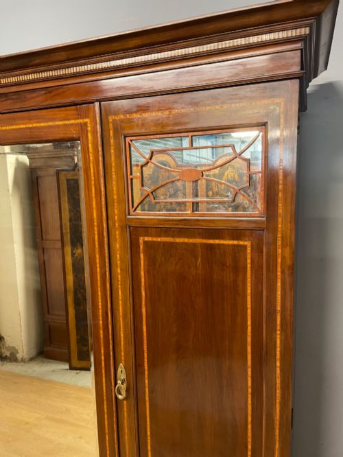 LATE C19TH INLAID MAHOGANY WARDROBE BY MAPLE AND CO LONDON - ADDITIONAL PHOTO 1