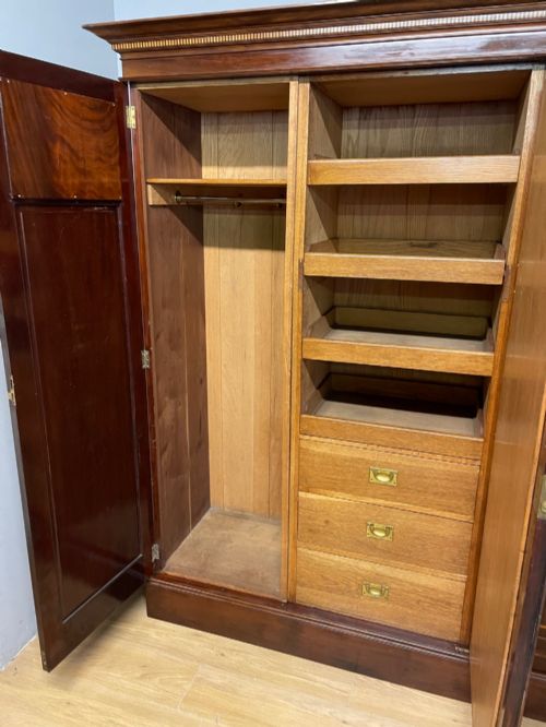 LATE C19TH INLAID MAHOGANY WARDROBE BY MAPLE AND CO LONDON - ADDITIONAL PHOTO 5