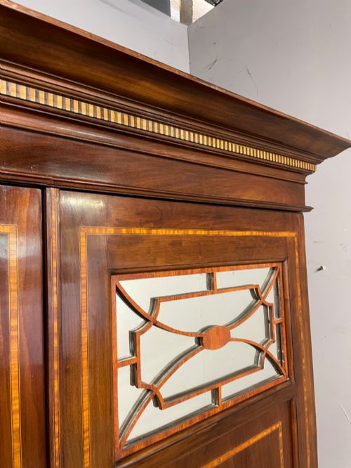 LATE C19TH INLAID MAHOGANY WARDROBE BY MAPLE AND CO LONDON - ADDITIONAL PHOTO 8