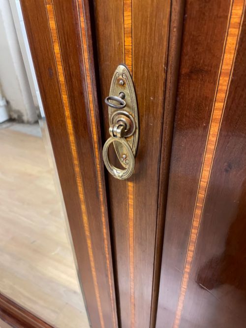 LATE C19TH INLAID MAHOGANY WARDROBE BY MAPLE AND CO LONDON - ADDITIONAL PHOTO 12